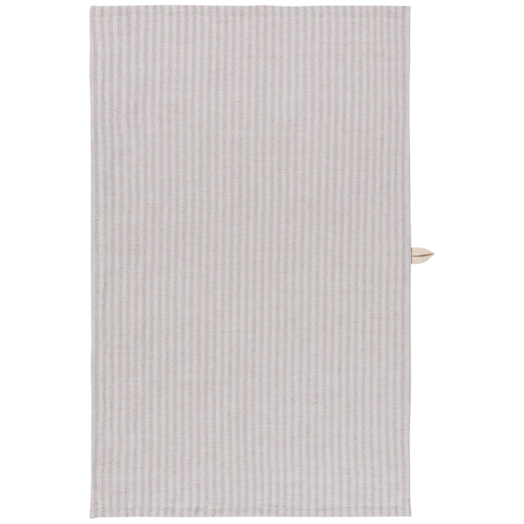 Dove Gray Stripe Linen/Cotton Dishtowel - Curated Joy | Natural Home