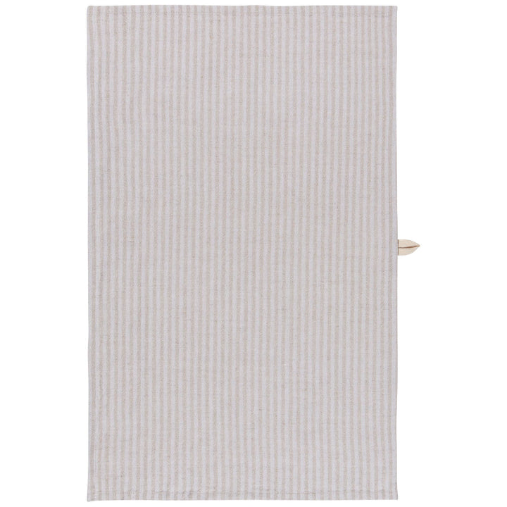 Dove Gray Stripe Linen/Cotton Dishtowel - Curated Joy | Natural Home