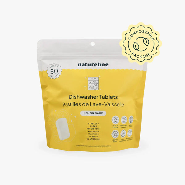 Lemon Dishwasher Tablets | Natural, Film-Free | Nature Bee