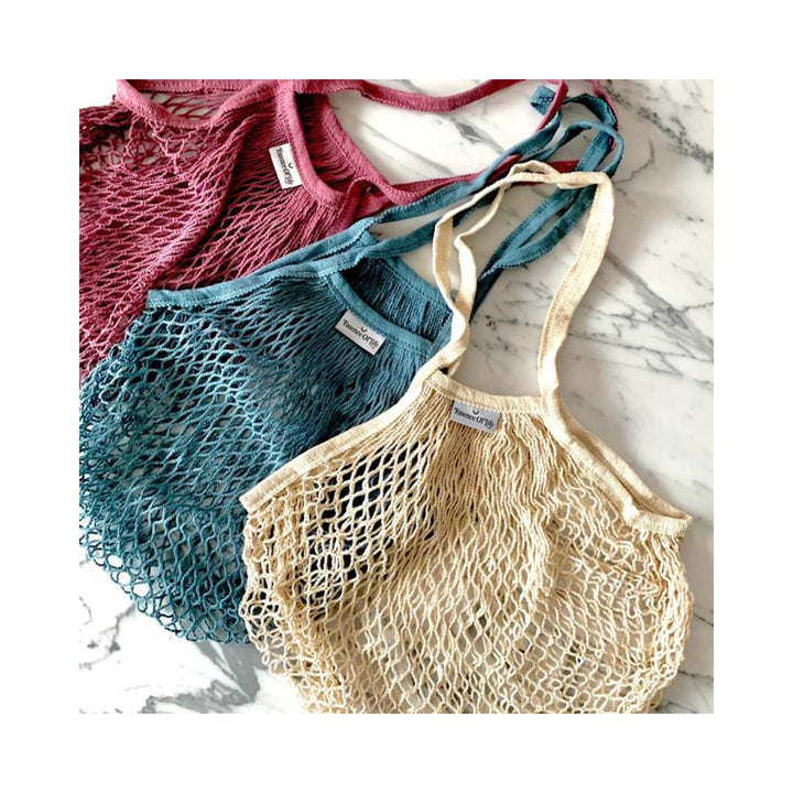 French Market Tote: 100% Cotton Long - handled Mesh String Bag - Curated Joy | Natural Home