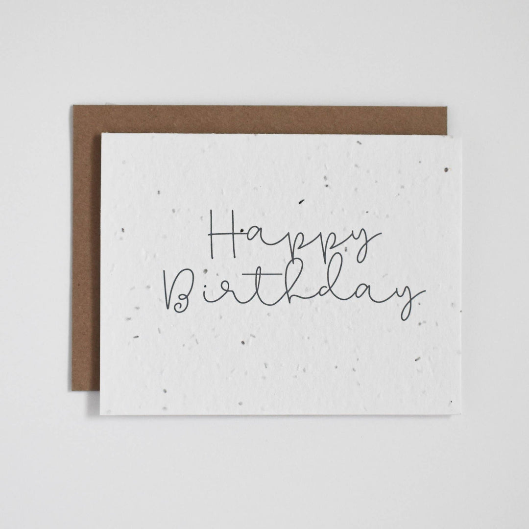 Greeting Card - Happy Birthday - Cursive - Curated Joy | Natural Home