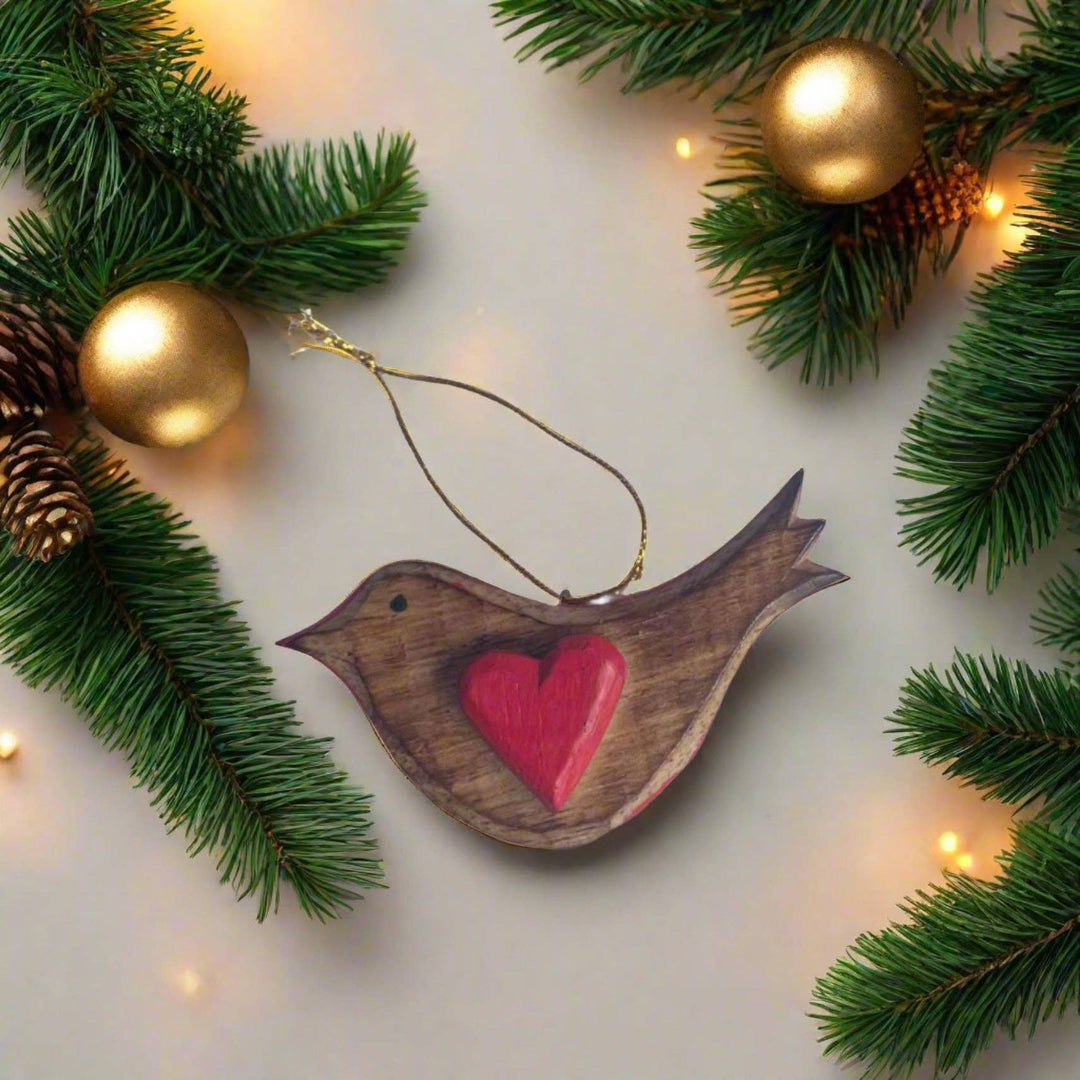 Hanging Bird Ornament | Small | Fair Trade - Curated Joy | Natural Home