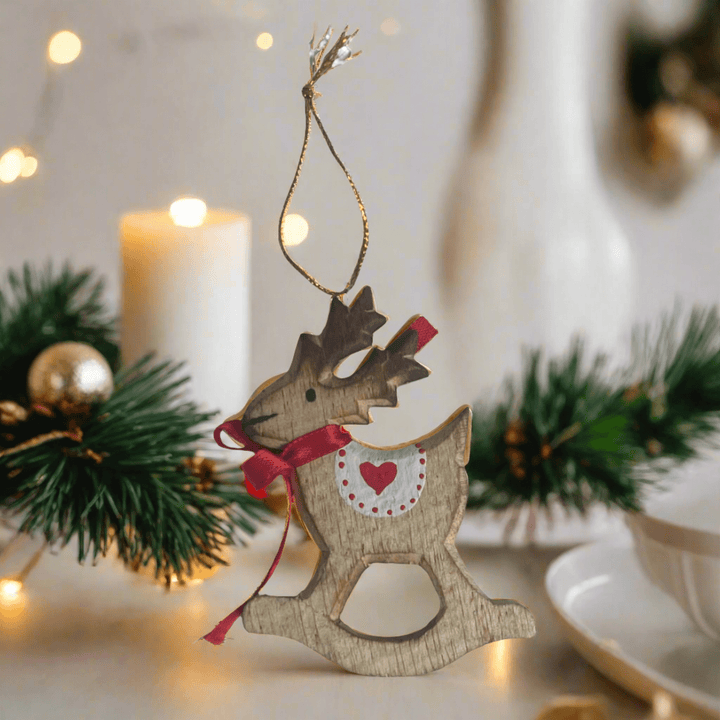 Hanging Deer Ornament | Small | Fair Trade - Curated Joy | Natural Home