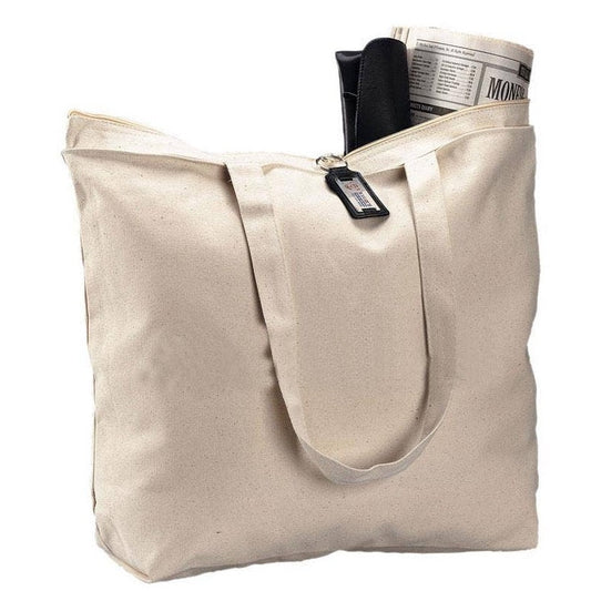 Heavy Canvas Zipper Tote Bag - Curated Joy | Natural Home