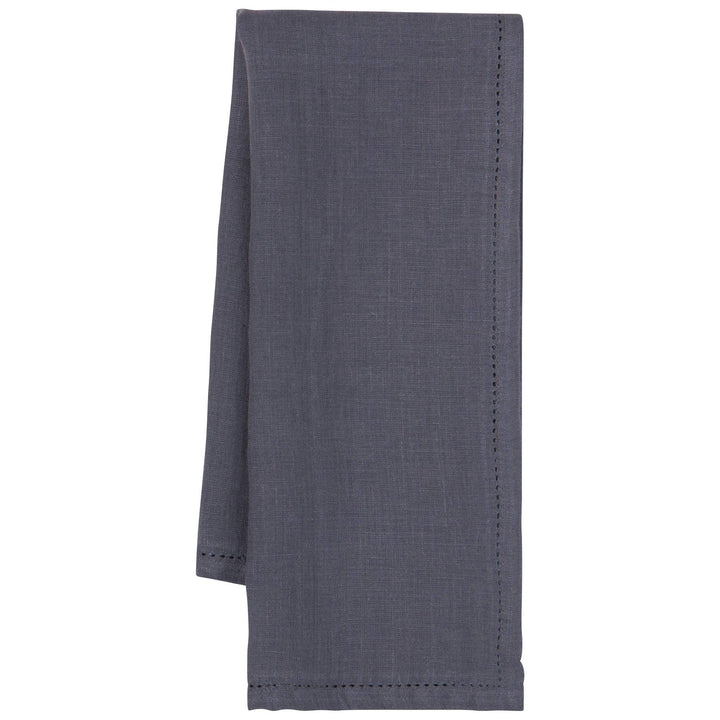 Hemstitch 100% Linen Dishtowel - Charcoal - Curated Joy | Natural Home