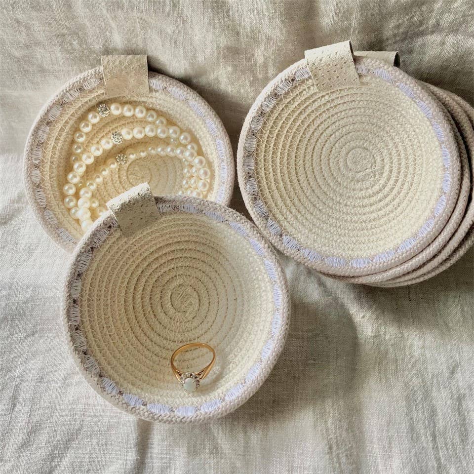 Mini Warm White Jewelry Rope Dish - Curated Joy | Natural Home