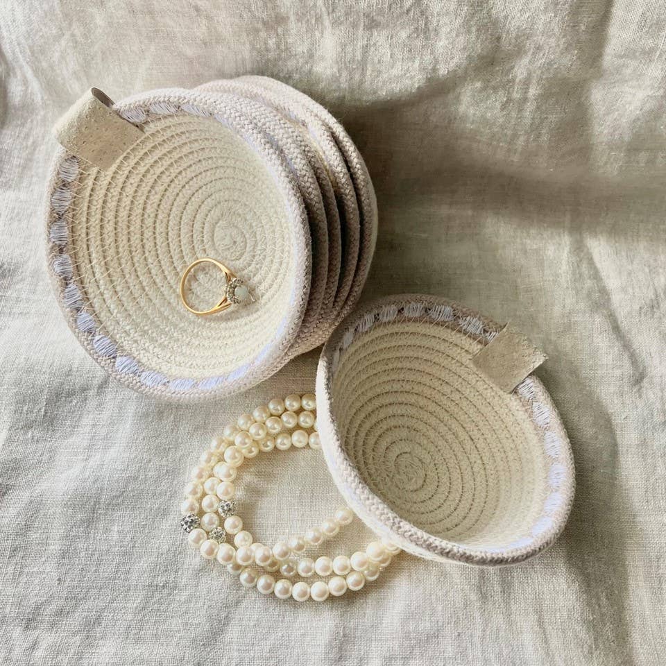 Mini Warm White Jewelry Rope Dish - Curated Joy | Natural Home