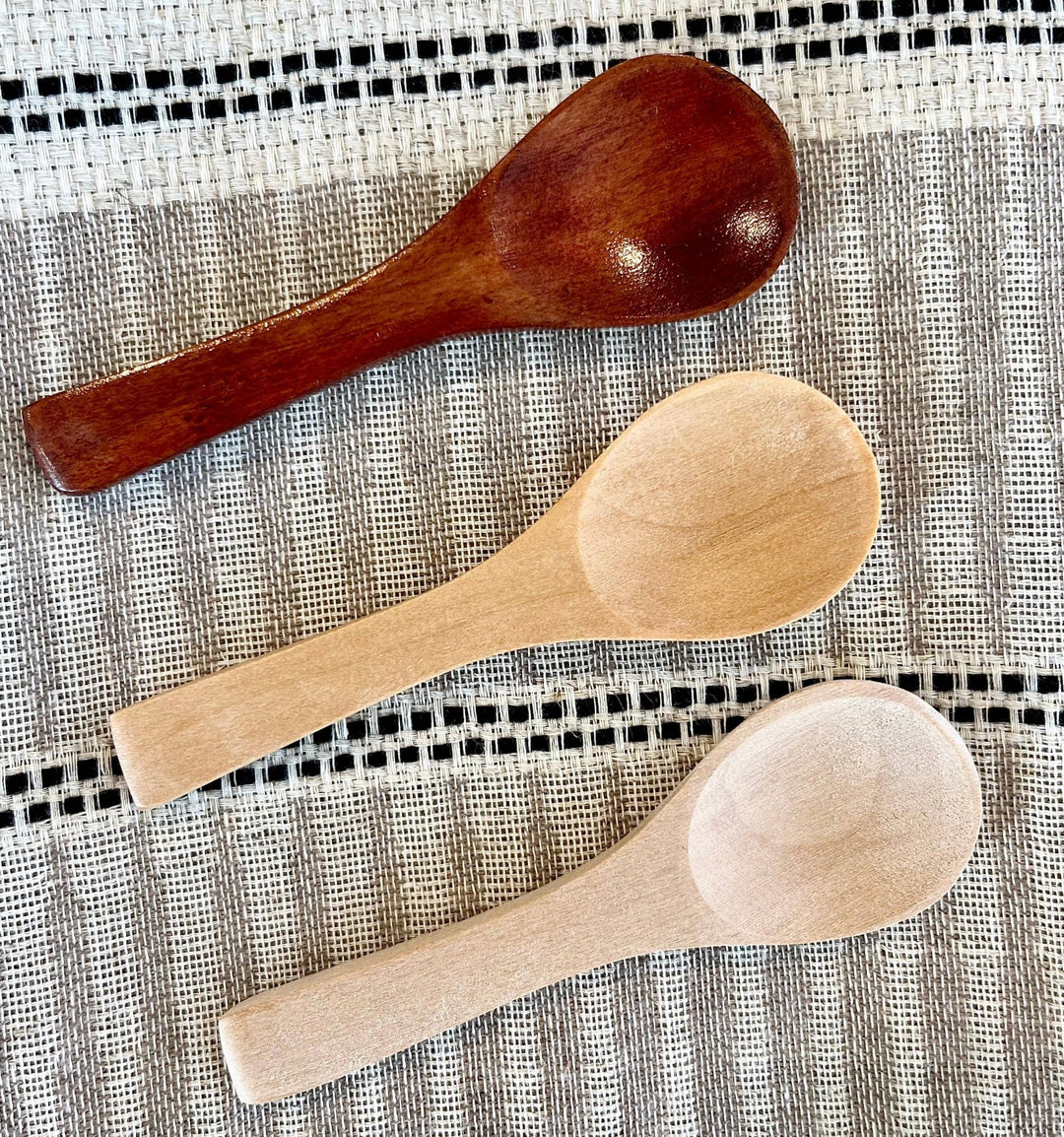 Mini Wood Spoons: Medium Brown Wood - Curated Joy | Natural Home