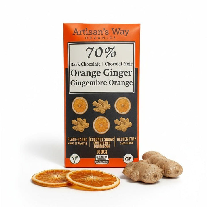 Organic Chocolate | Orange Ginger | 70% | Vegan - Curated Joy | Natural Home
