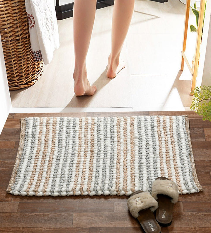 Recycled Cotton and Microfibre Bath Mat | Fair Trade - Curated Joy | Natural Home