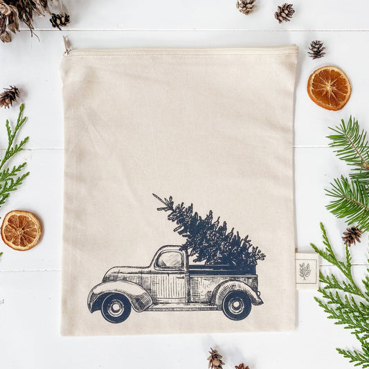 Reusable bag / GIft Bag / Christmas truck - Curated Joy | Natural Home