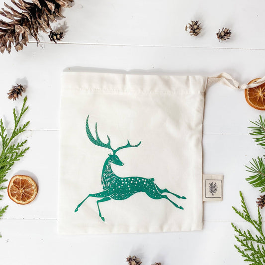 Reusable bag / Gift bag / Deer - Curated Joy | Natural Home