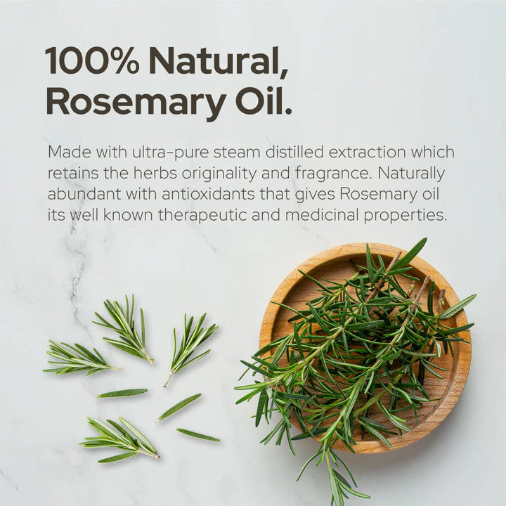 Rosemary Essential Oil for Aromatherapy Hair, Skin, & Nails - Curated Joy | Natural Home