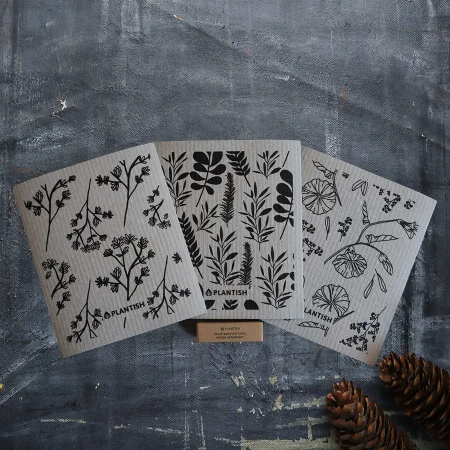 Swedish Sponge Cloths | Healing Herbs - Set of 3 - Curated Joy | Natural Home