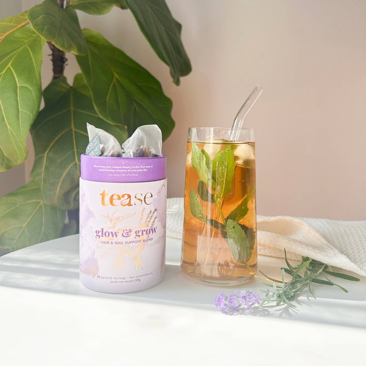 TEASE TEA | Glow & Grow Herbal Tea Blend | Beauty Hair Nail and Skin - Curated Joy | Natural Home