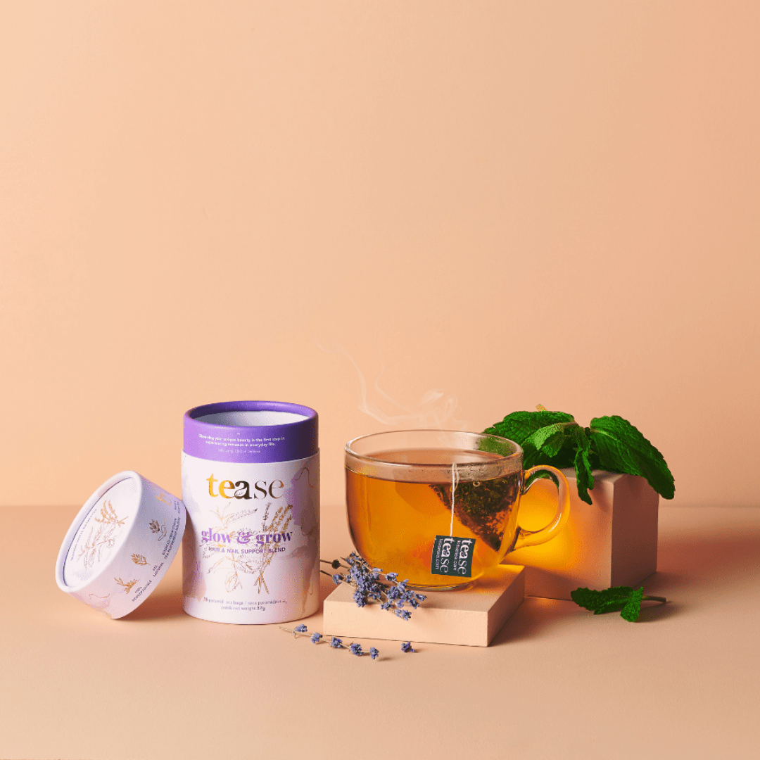 TEASE TEA | Glow & Grow Herbal Tea Blend | Beauty Hair Nail and Skin - Curated Joy | Natural Home