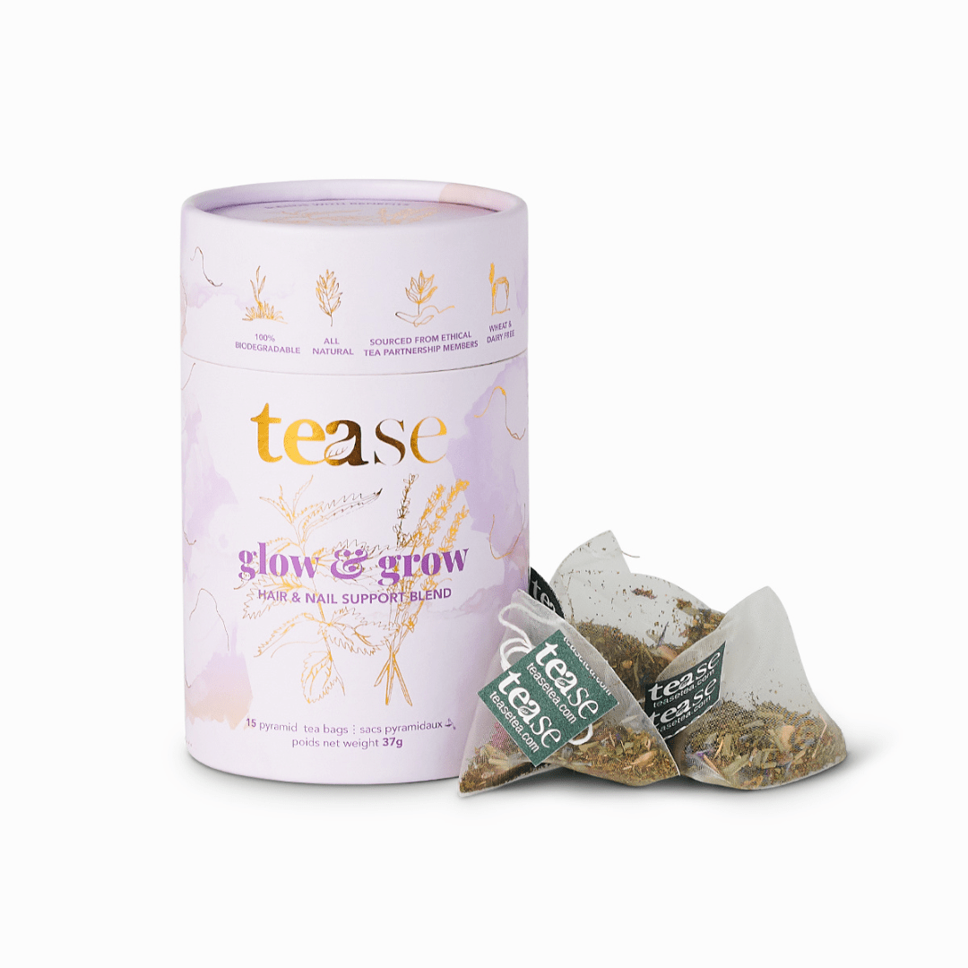 TEASE TEA | Glow & Grow Herbal Tea Blend | Beauty Hair Nail and Skin - Curated Joy | Natural Home
