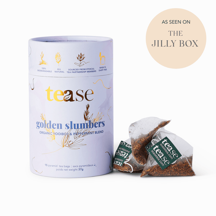 TEASE TEA | Golden Slumbers Valerian Root Adaptogen, Superfood Tea Blend - Curated Joy | Natural Home