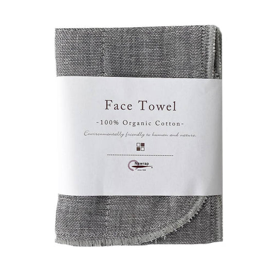 Nawrap Organic Face Towel | Binchotan-Infused | Gray