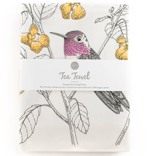 Organic Cotton Tea Towel - Hummingbird